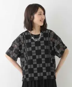 【美品】HIROKO BIS 洗えるオパール顔料プリントTシャツのサムネイル
