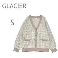 GLACIER　ハニーズ　ツイード風カーディガン　ジャケット　羽織り　長袖　S