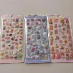 立体シール 3Dシール ぷくぷくシール ボンボンドロップ風 シール 3枚セット