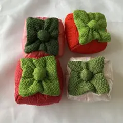 柿　ぬいぐるみ　ハンドメイド　4個セット　ピンク　赤　可愛い