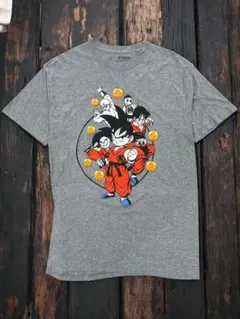 【R68】ドラゴンボール 孫悟空 クリリン 天津飯 キャラクターTシャツMグレー