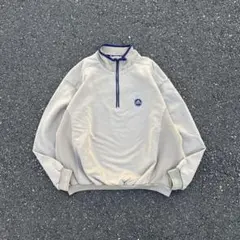90s adidas golf ハーフジップスウェットプルオーバー ベージュ　M