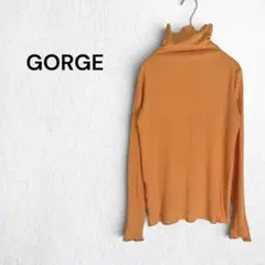 ゴージ GORGE 長袖 タートルネック リブニット オレンジ シンプル 春色のサムネイル