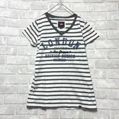 リークーパー Tシャツ カットソー M グレー ボーダー アメカジ 綿100のサムネイル