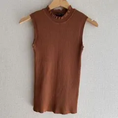 INGNI イング トップス ノースリーブ サマー ニット ブラウン リブ M