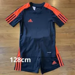 adidas スポーツウェア 128cm 黒/オレンジ