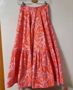 訳あり バレンシアガ 花柄フレアスカート 38 イエロー系 BALENCIAGA 