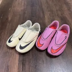 Nike サッカーシューズ トレーニングシューズホワイト/ピンク　18.5cm