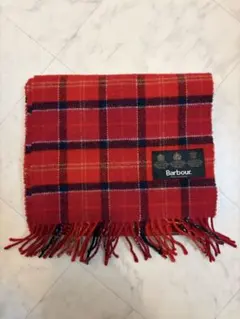 Barbour マフラー　希少　赤チェック　バブアー