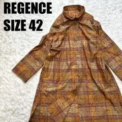 レジァンス 日本製 ペイズリー柄 ロング丈 42 ゴールド×ブラウン系【431】