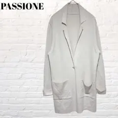 パシオーネ　ロングカーディガン ニットジャケット　ベージュ 薄手 羽織り 38