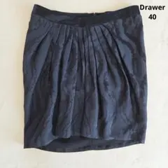 Drawer ドゥロワー シルク混 タイトスカート ブラック サイズ40 春夏のサムネイル