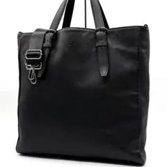 【美品】バーバリーブラックレーベル 2way トートバッグ レザー A4可 黒
