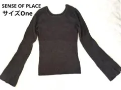 SENSE OF PLACE ダークブラウン 長袖　セーター Mサイズ相当
