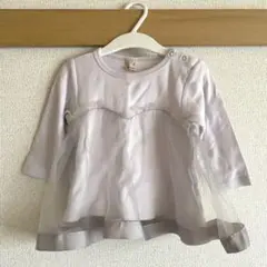 値下げ【petit main】 チュール付き長袖Tシャツ