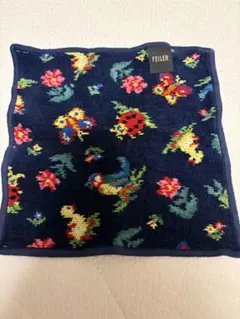 新品・未使用】FEILER フェイラー タオルハンカチ 蝶々柄 オフホワイト