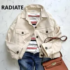 ラディエイト　長袖ブルゾン　ジャケット　アイボリー　Ｆ　綿　洗える　春アウター