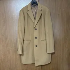 ベージュ シングルブレスト ロングコート