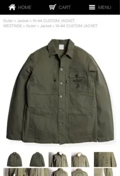 新品未使用　W-44 CUSTOM JACKET オリーブドラブ　ウエストライドのサムネイル