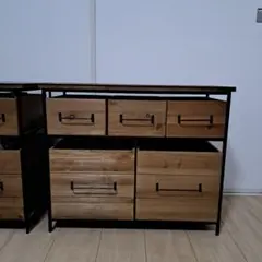 ★美品★　salut! のアイアンウッド5ドロワーマルチラック