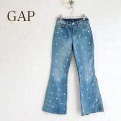 GAP パンツ　デニム　ジーンズ　ハート　刺繍　ブルー　カジュアル　可愛い　♡のサムネイル