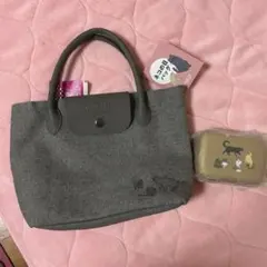 KALDI ネコの日バッグ グレー　＆ガジェットケース