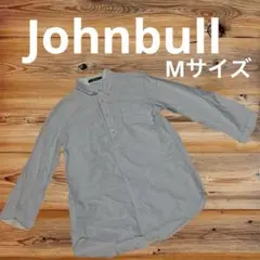 M390 Johnbull ブラウス　シャツ　ストライプ　7分袖　ブルー　M