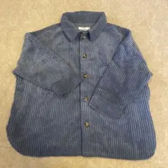 ペアマノン　コーデュロイシャツ　110㎝　くすみブルー