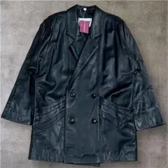 希少✨新品タグ付き ラムレザージャケット 本革 ハーフコート 黒
