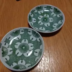 アンティーク印判陶器小皿2枚セット