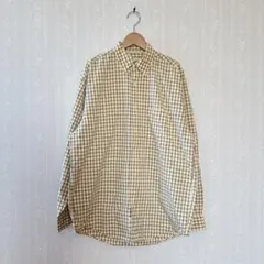 90s　eddie bauer　シャツ　黄　古着