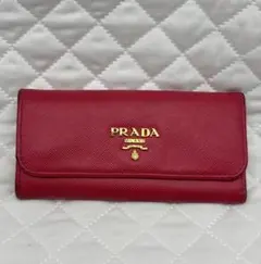 PRADA プラダ サフィアーノ 6連キーケース レザー リボン ピンクA988