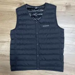 mont-bell ブラック ダウンベスト S インナーダウン Ｖネック