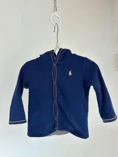 ラルフローレン　フード付きカーディガン ネイビー/ストライプ