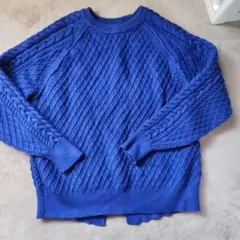 AMERICAN HOLIC ケーブル編みニット Mサイズ 青