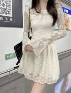 SHEIN 韓国スタイル長袖ショートワンピースのサムネイル