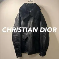 Christian Dior ブラックレザージャケット CHRISTIAN DIOR MONSIEUR Vintage 1980's Men's Black Leather Jacket