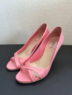 MIUMIUピンク オープントゥ ハイヒール 24.5cmのサムネイル
