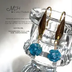 希少♡アパタイトの薔薇ピアス