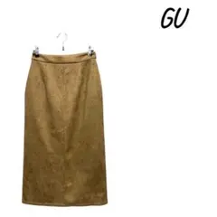 GU ブラウン タイトスカート，膝下丈
