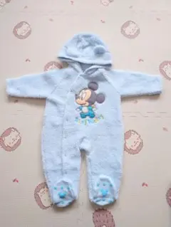 ミッキー フード付きロンパースライトブルー　60cm