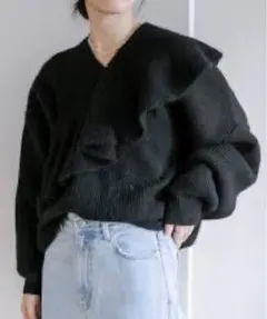 mystic マルチカラー付きニット　ブラック