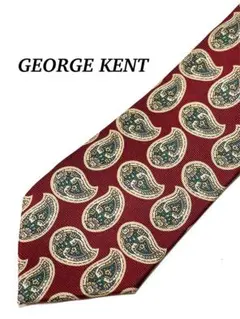 2本目半額 極美品 GEORGE KENT ペイズリー柄 ネクタイ シルク