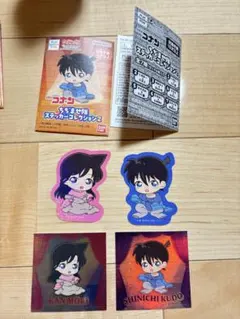 名探偵コナン ちぢませ隊 ステッカーコレクション 工藤新一 毛利蘭 新蘭