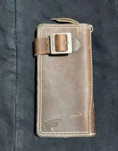激レアRed Wings レザー長財布 ダークブラウン レッドウィング REDWING 長財布 二つ折り レザー ロゴ 型押し 茶色