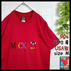 90s US古着 MICKEY UNLIMITED ミッキー刺繍 半袖 Tシャツ
