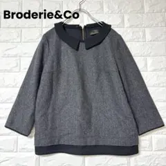 ブロードゥリー&コー ブラウス ウール レイヤード 2way ラメ グレー