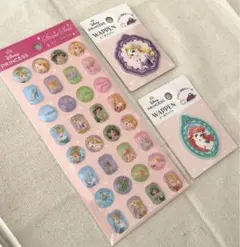 ディズニープリンセス　宝石シール/ アリエル　ラプンツェル　ワッペン　3点セット