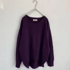 【hagumu/ハグム】ウール混　紫　パープル　ニット　Vネック　ゆったり　秋のサムネイル