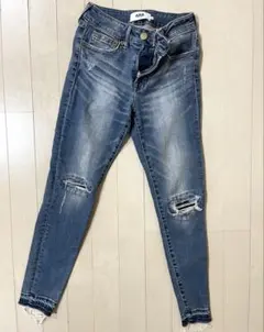 AZUL ダメージ加工 スキニーデニム